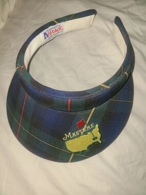 Masters Plaid Golf Visor with Embroidered USA Map